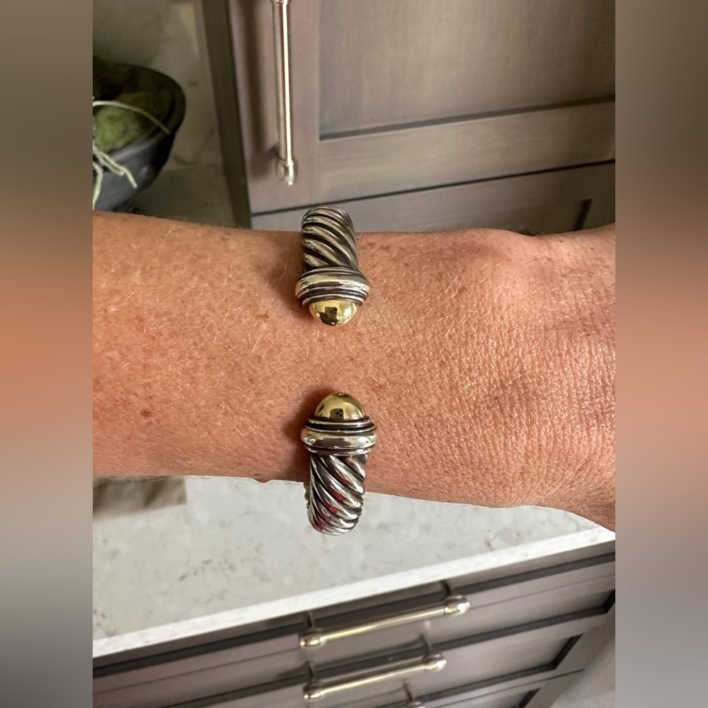 David Yurman Cable Classics Sterling Silver with yellow gold domes